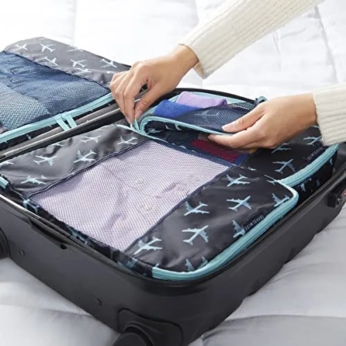 TravelWise Packing Cubes, Navy Airplanes Set