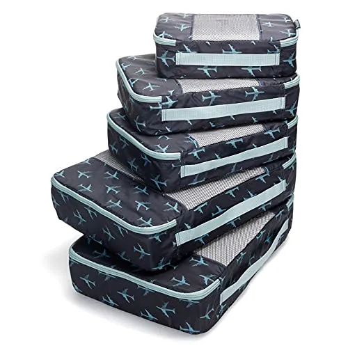 TravelWise Packing Cubes, Navy Airplanes Set
