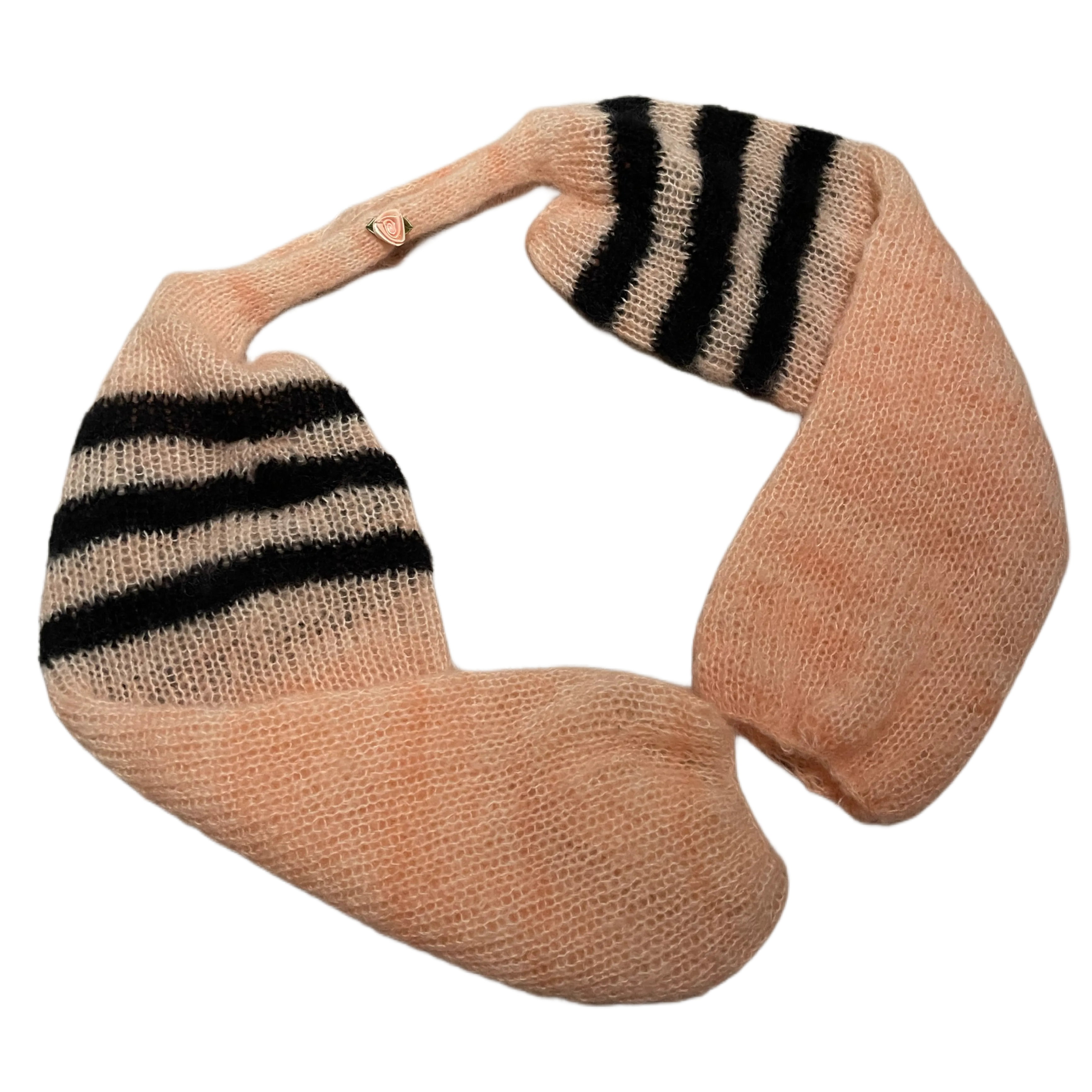 Varsity Peach Mohair Sleeve