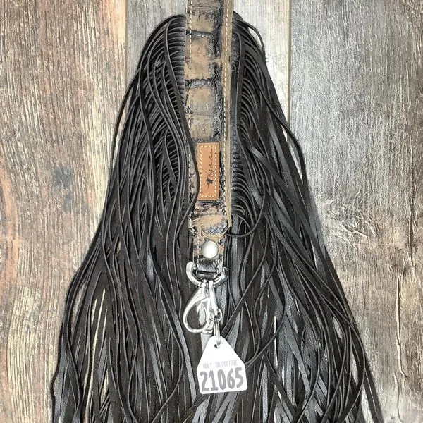 Western Mini Leather Fringe Strap 36" #21065