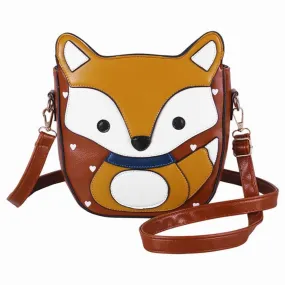 Women Cartoon Fox Campus womens bag small shoulder Leather handbag new arrival women messenger bags