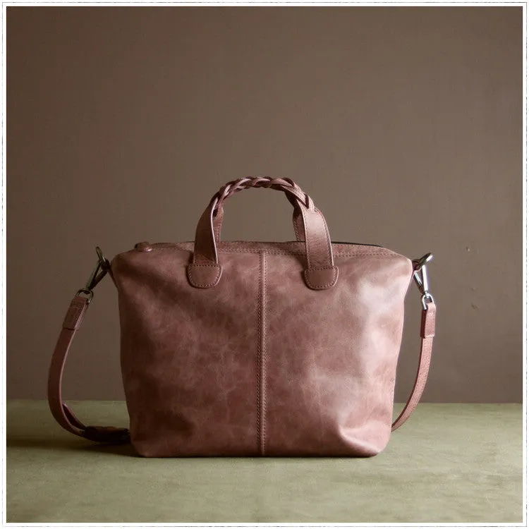 Womens Red Leather Work Handbag Purse Unique Leather Work Shoulder Purse for Ladies