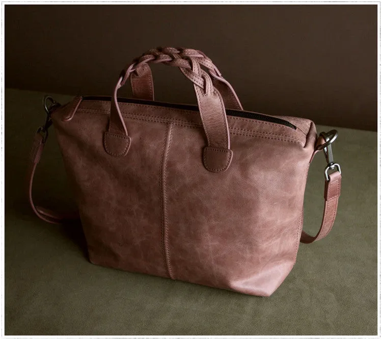 Womens Red Leather Work Handbag Purse Unique Leather Work Shoulder Purse for Ladies