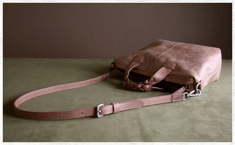 Womens Red Leather Work Handbag Purse Unique Leather Work Shoulder Purse for Ladies