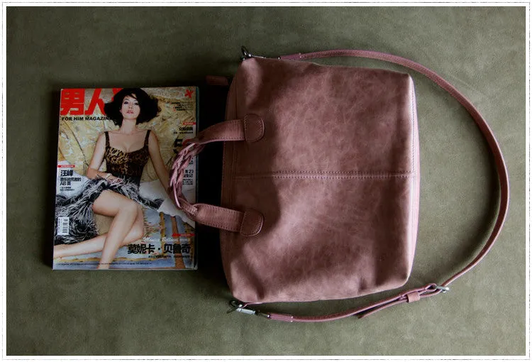 Womens Red Leather Work Handbag Purse Unique Leather Work Shoulder Purse for Ladies