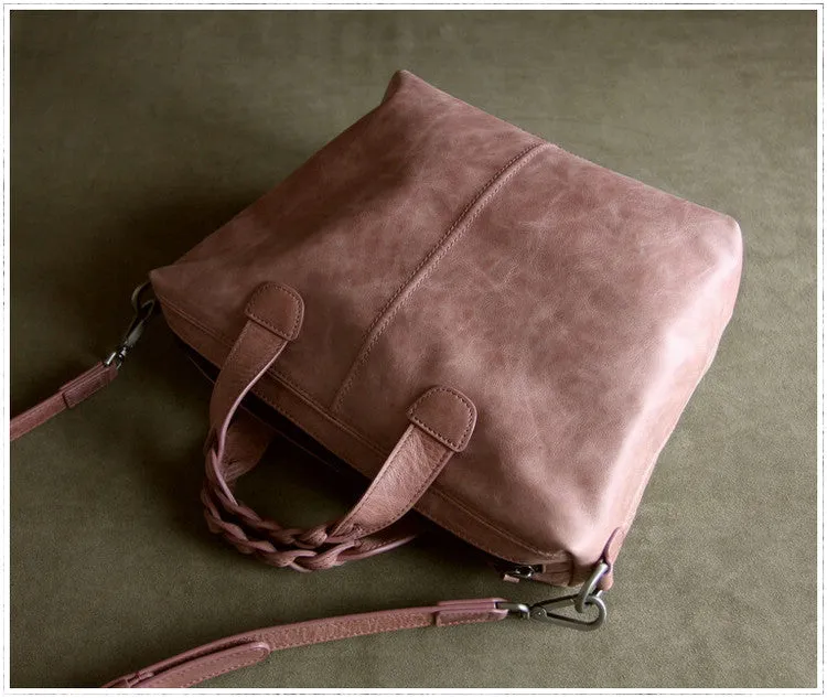 Womens Red Leather Work Handbag Purse Unique Leather Work Shoulder Purse for Ladies