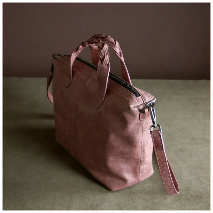 Womens Red Leather Work Handbag Purse Unique Leather Work Shoulder Purse for Ladies
